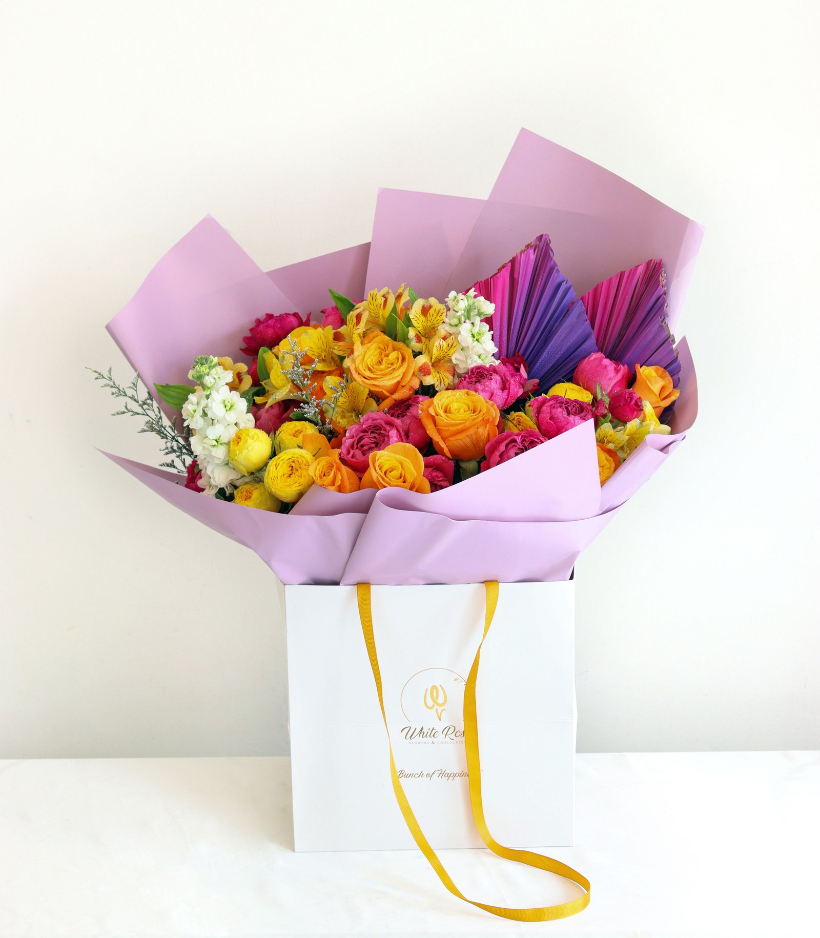 Harmony Bouquet - Elegant Floral Arrangement in a Stylish Bag