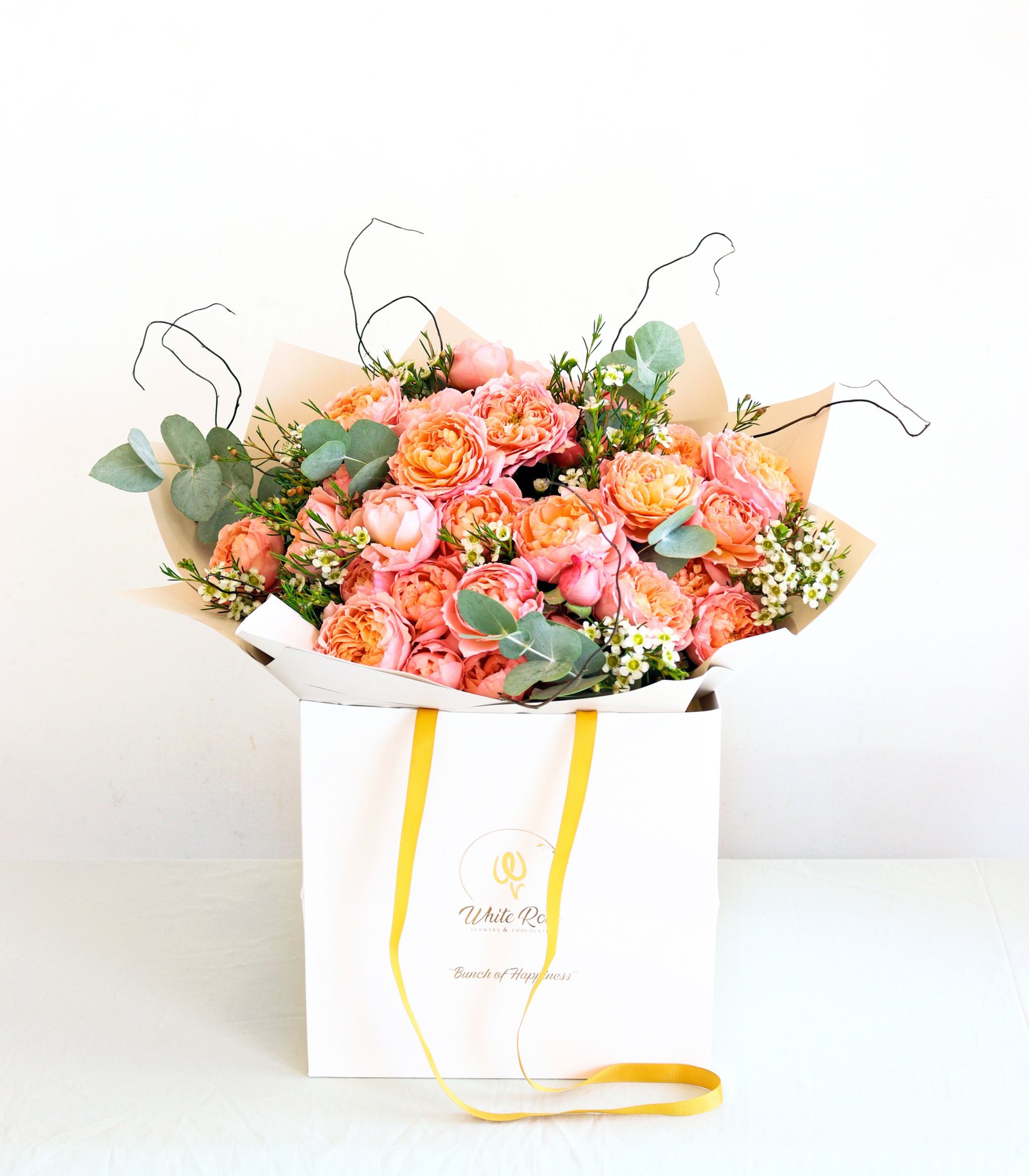 Miss Juliet Rose Bouquet - Elegant Baby Roses in Chic Bag