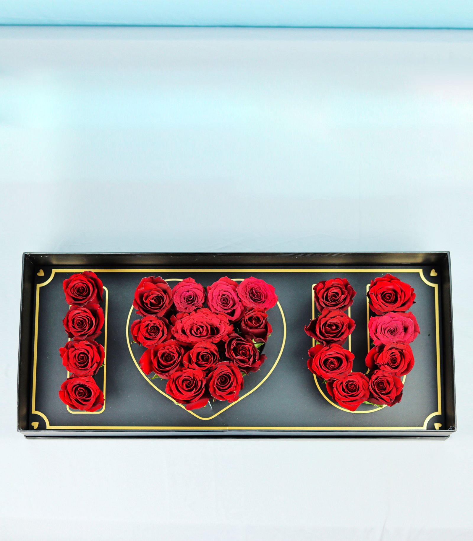 I Love You Flower Box - Romantic Red Roses Arrangement