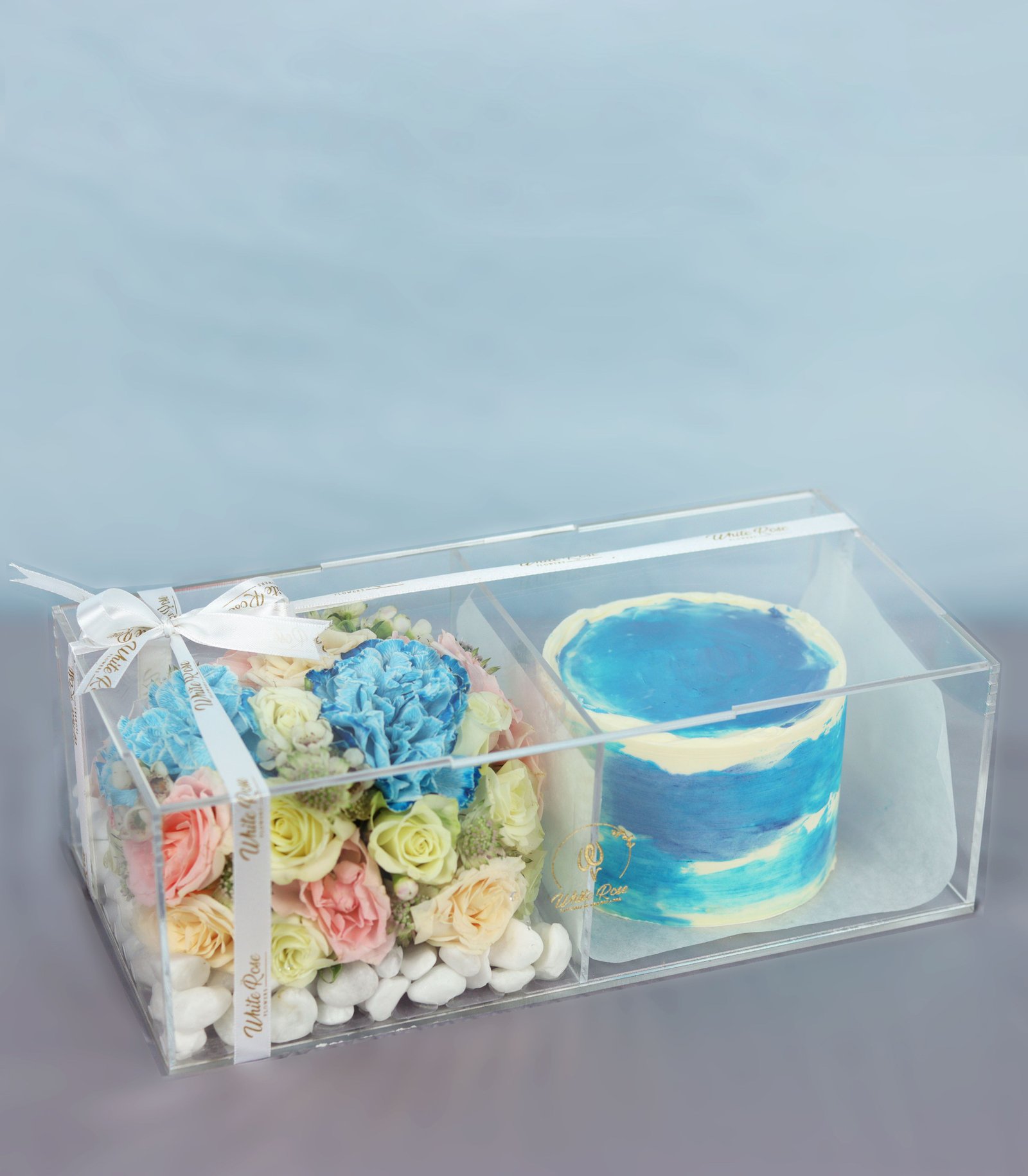 Cloud Cake and Flowers - Elegant Floral and Cake Gift