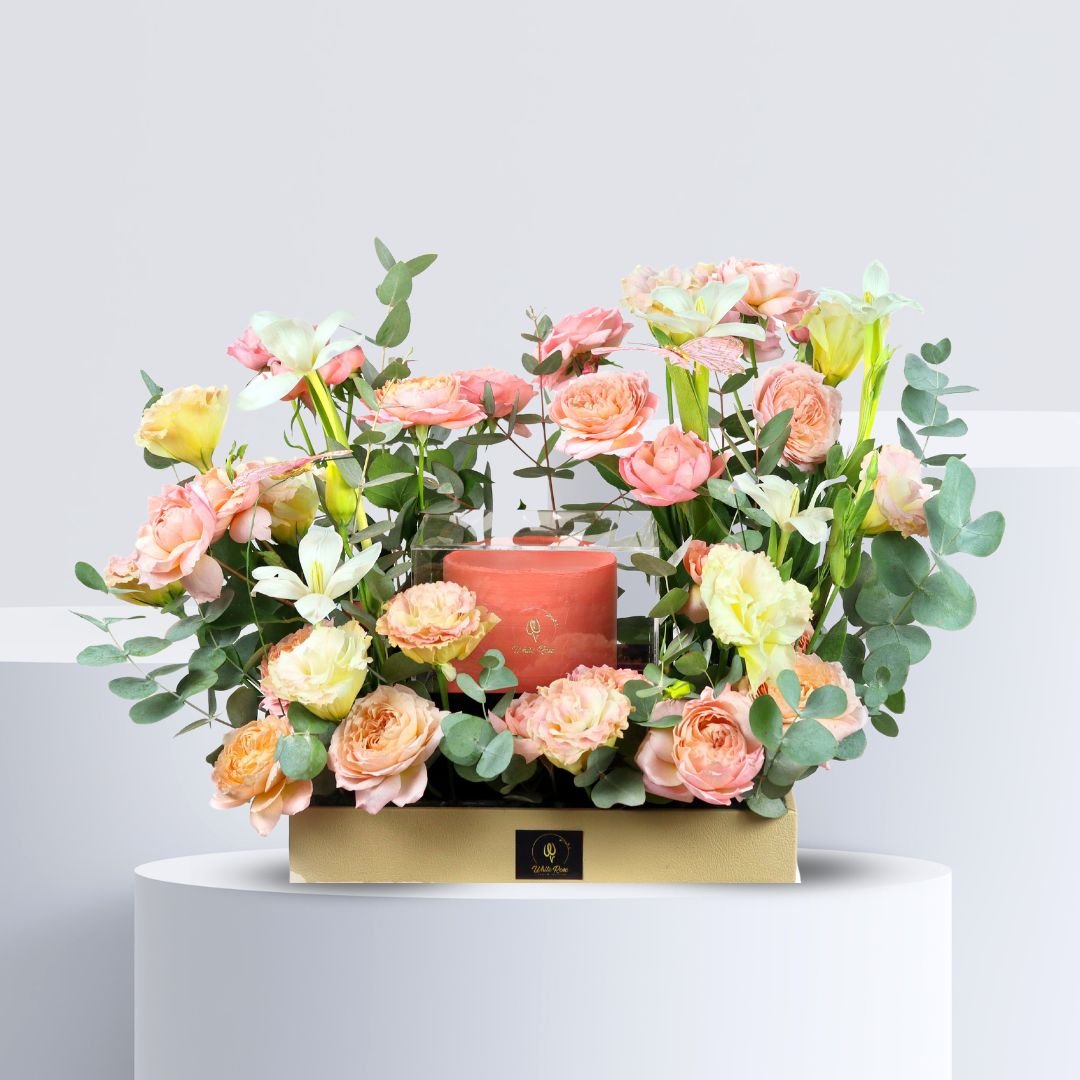 Deep Forest Cake and Flowers - Elegant Floral and Cake Gift Set