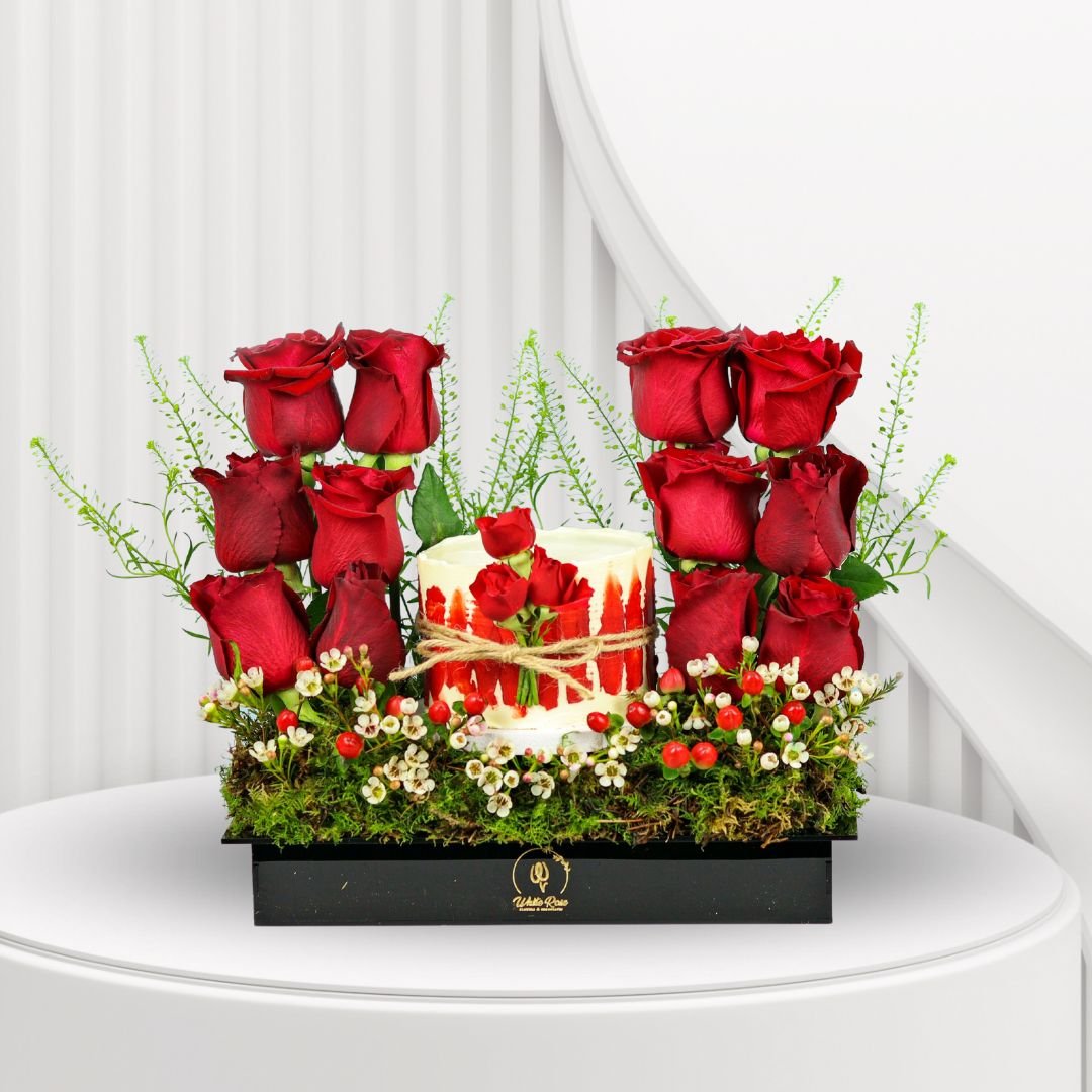 Eminent Love Gift Set - Red Roses and Buttercream Cake