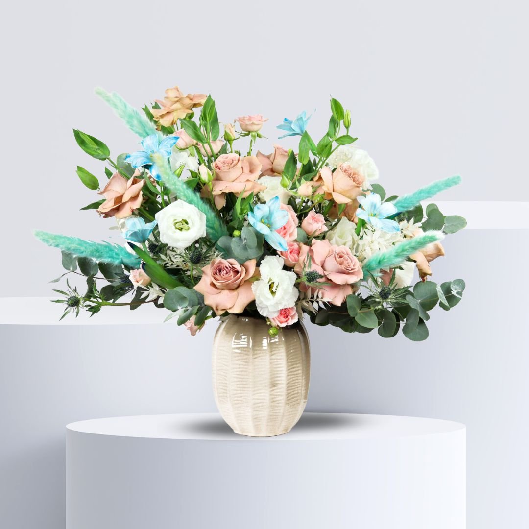 Glowie Flower Vase - Radiant Floral Elegance in Ceramic Vase