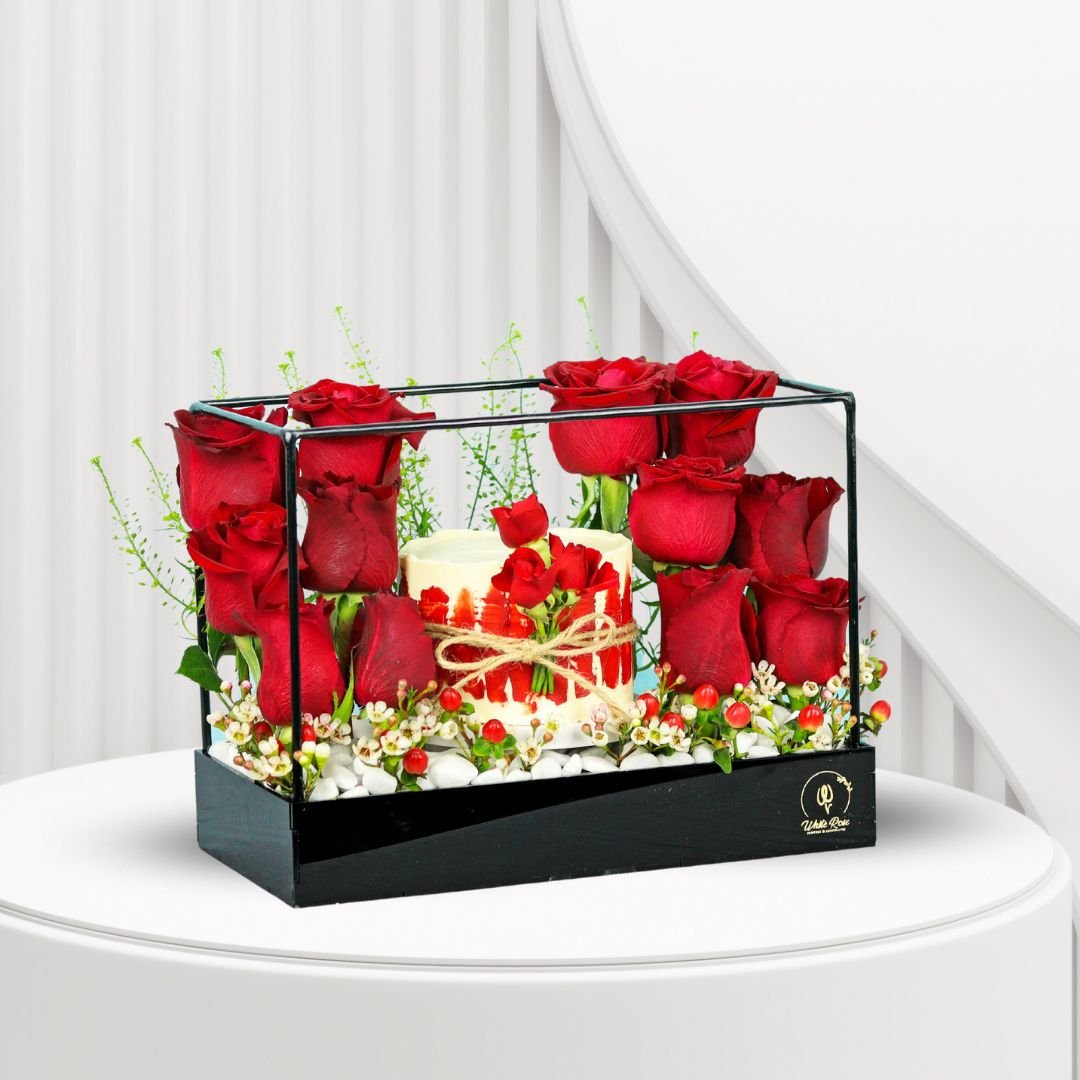 Have My Heart Gift Set - Red Roses and Buttercream Cake