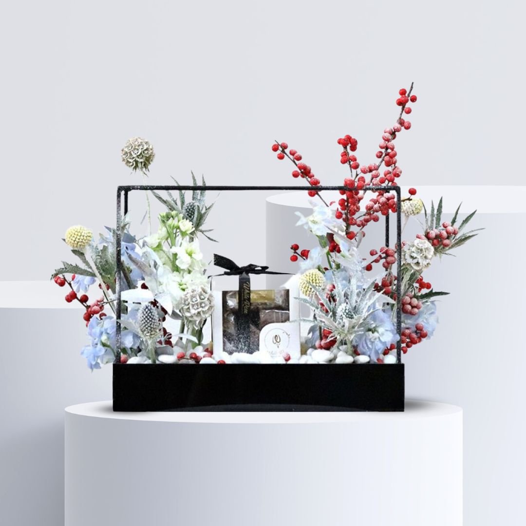 Iceland Arrangement - Captivating Flowers with Chocolate Gift