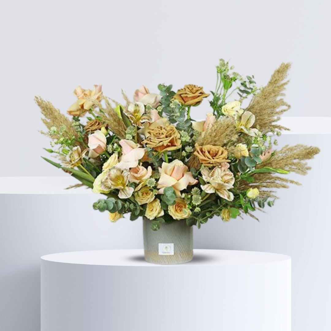 The Delicate Beauty Arrangement - Elegant Floral Vase