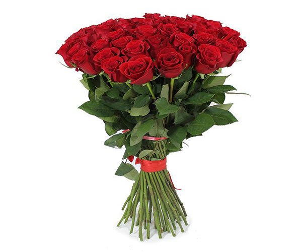 Hand-Tied Red Roses Bouquet