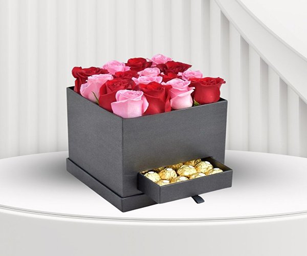 Lovable Flower and Chocolate Drawer Box