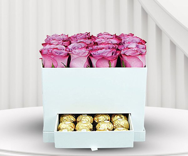 Purple Rose and Chocolate Drawer Box