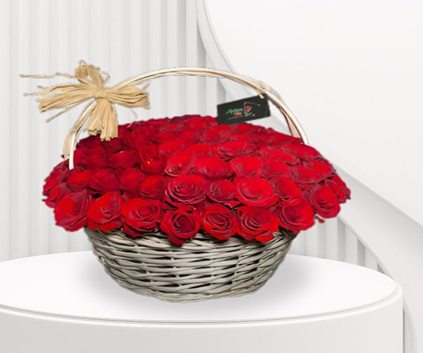 Red Rose Basket - 120 to 140 Stunning Roses